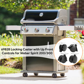 Durable, weather-resistant casters designed for outdoor Weber Spirit grilling.