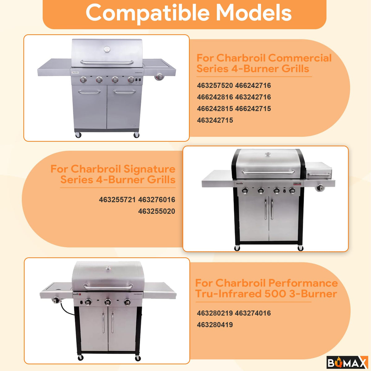 BQMAX grill emitter plates stainless 17x10 in for consistent heat distribution.