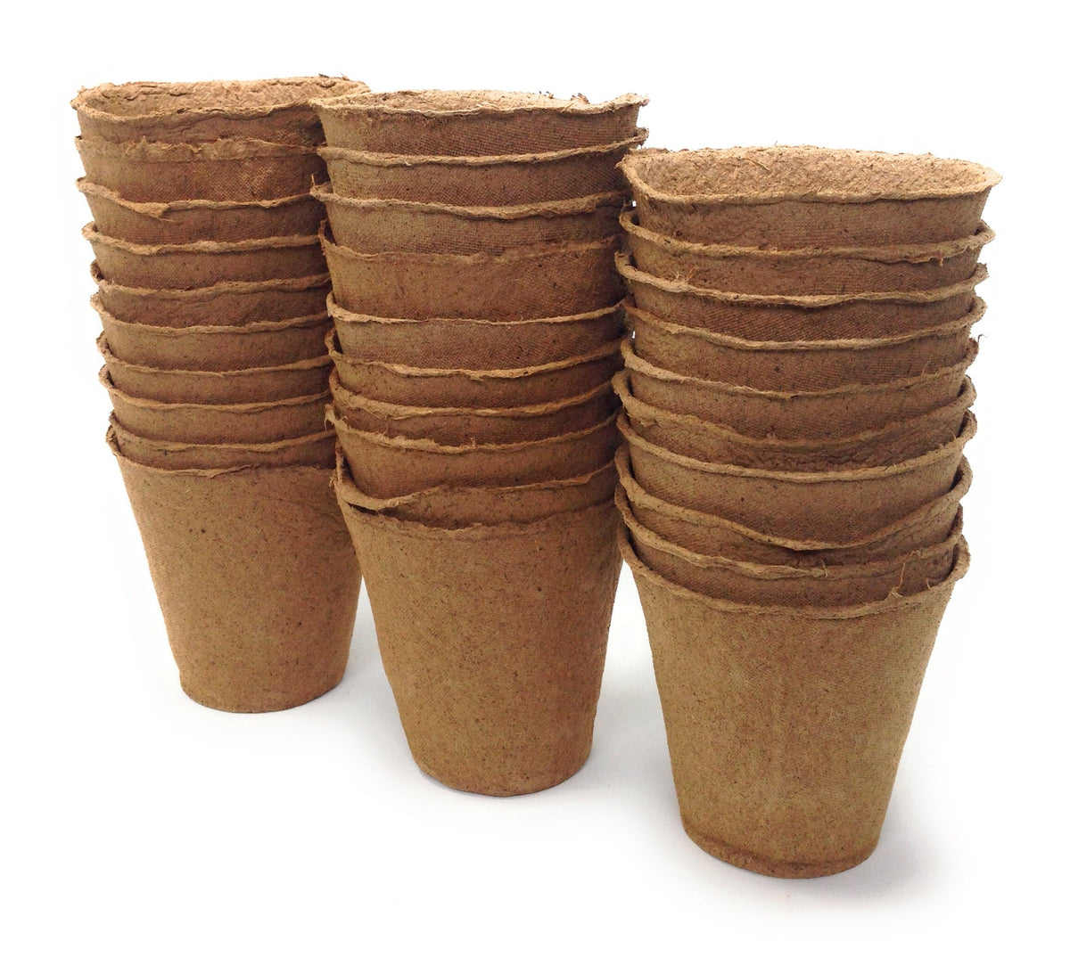 Br BRILLANTE plant starter peat pots front view shows easy transplant and biodegradability.