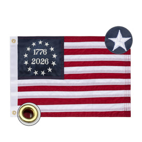 Bradford 1776-2026 Bennington flag with embroidery for premium outdoor display.