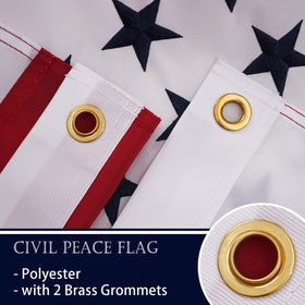 Bradford 210D polyester peace flag, weather-ready and fade-resistant