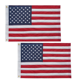 Bradford American flag 12x18 with embroidery, ideal for outdoor display.