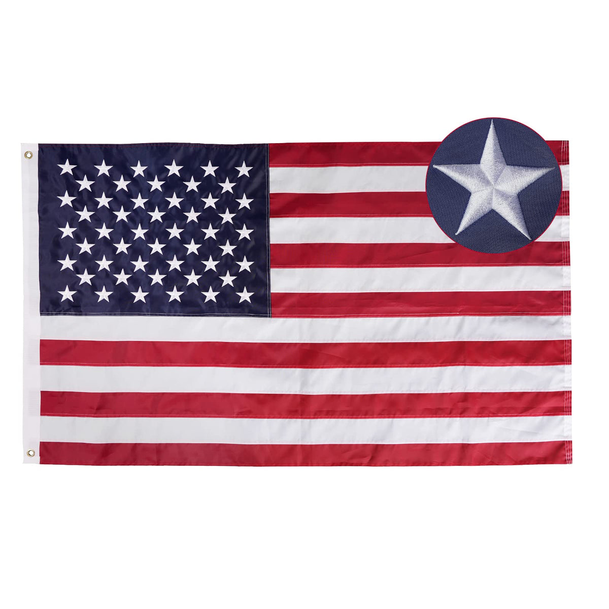 Bradford American Flag 2x4 ft outdoor embroidery flag for durable curbside display.