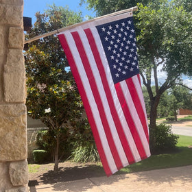 Bradford flag features heavy-duty construction and brass grommets for secure mounting