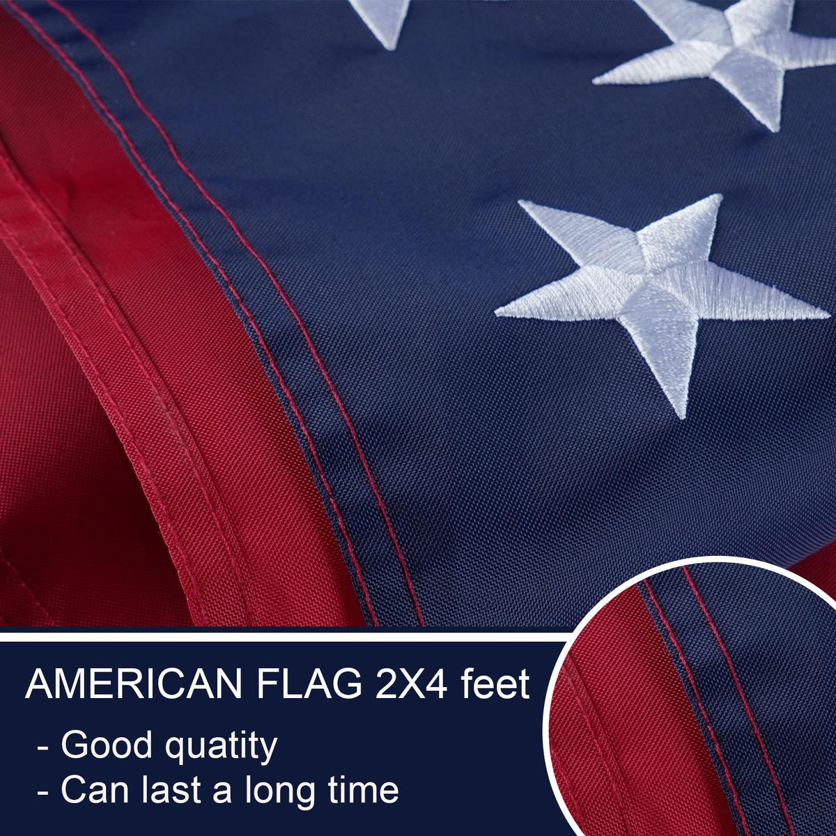 Bradford trailing edge quadruple stitched to resist fraying.