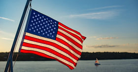 Bradford flag features two brass grommets for versatile mounting.