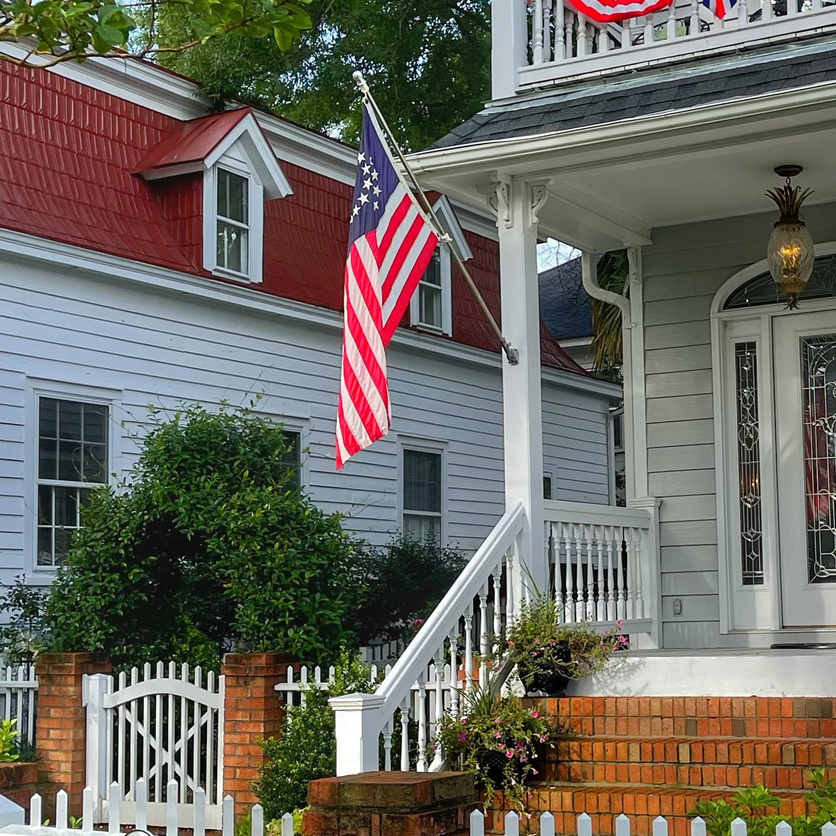 Bradford Betsy Ross flag brass rings for secure mounting.