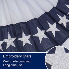 Bradford flag features three brass grommets for secure outdoor hanging