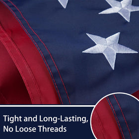 Bradford flag features double stitching for reduced fraying and longevity