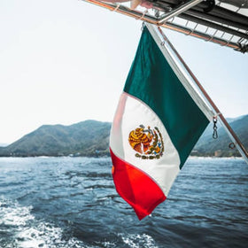 Bradford Mexican flag with brass grommets for rugged marine use