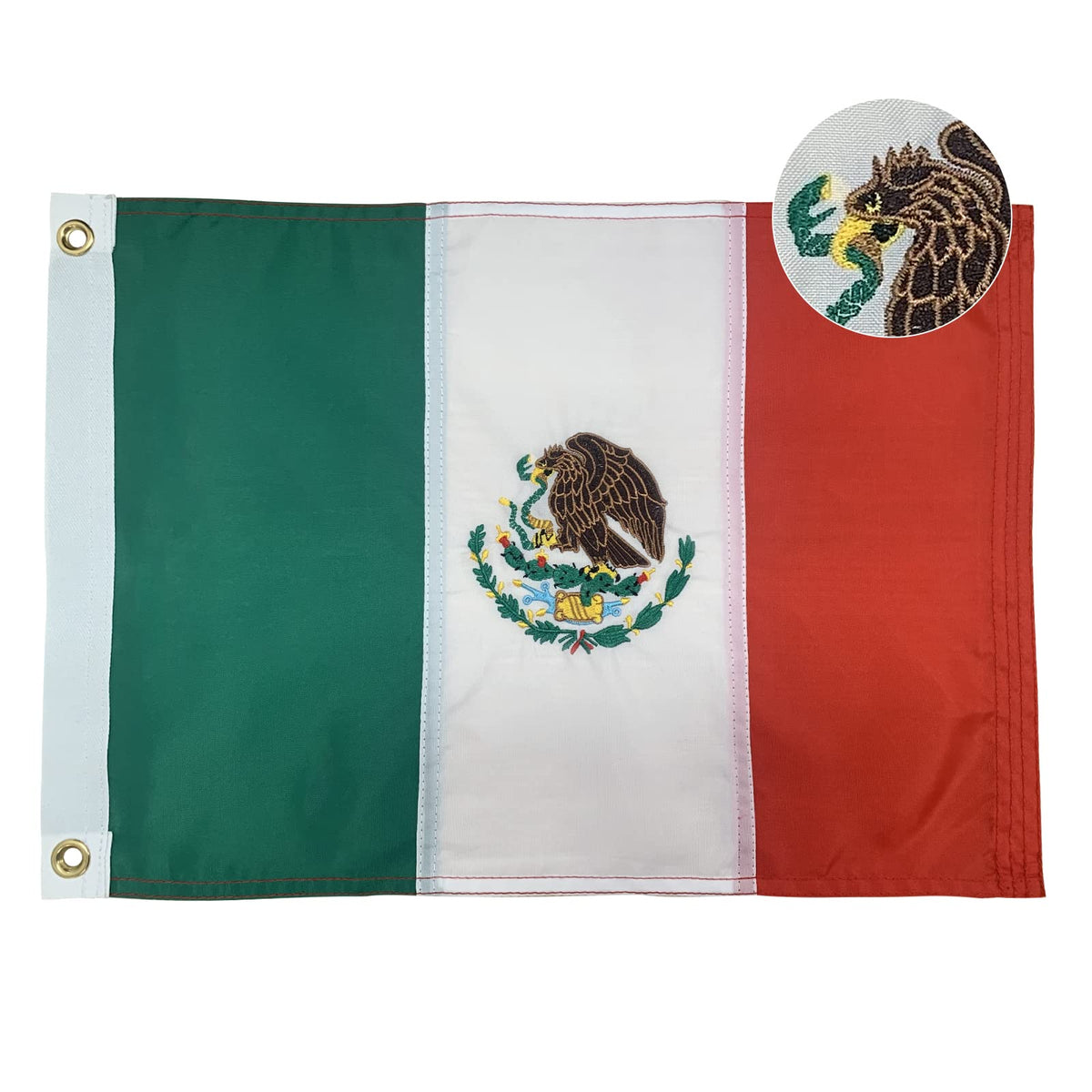 Bradford embroidered Mexican flag 12x18 for durable outdoor display
