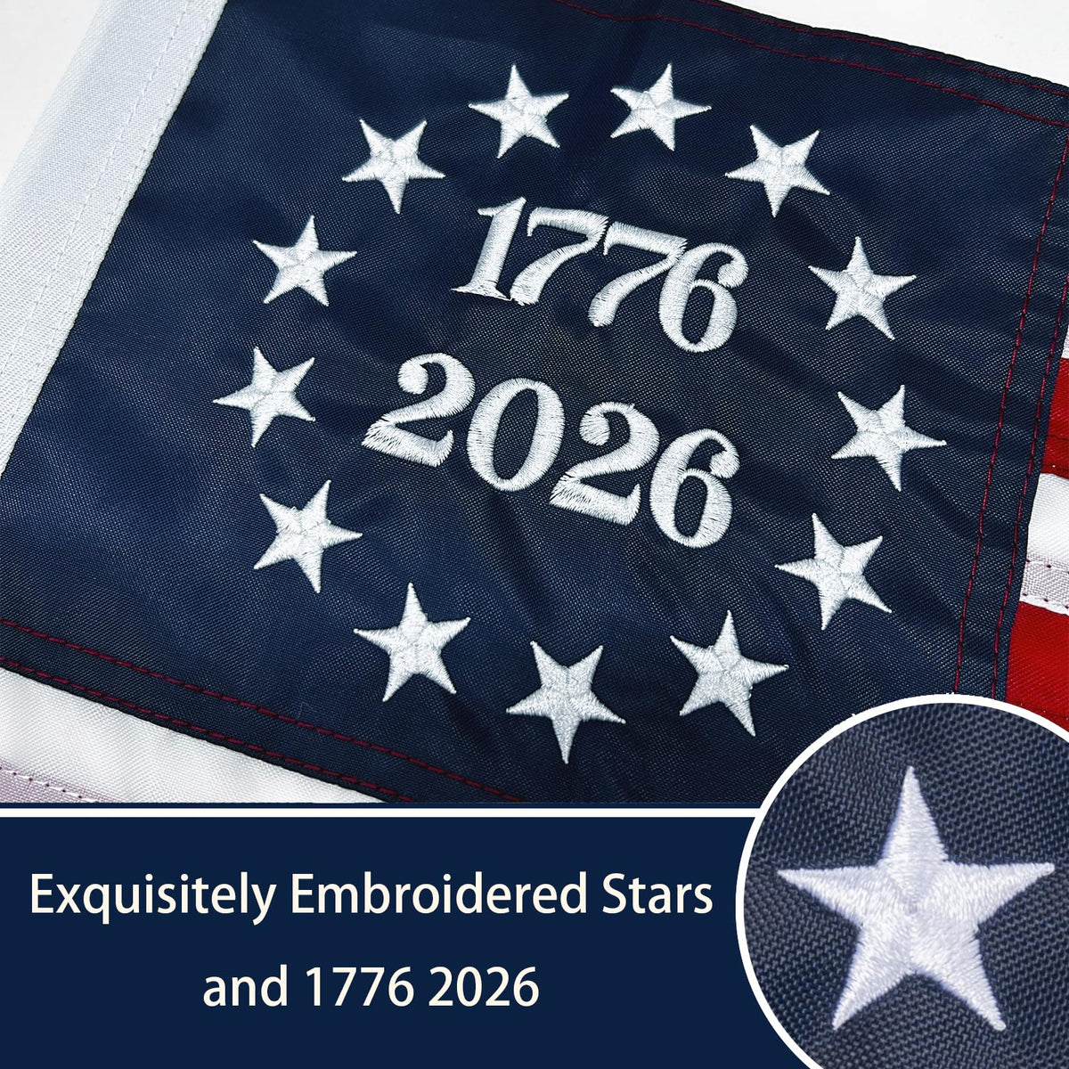 Bradford nylon US flag front-facing design ideal for visible outdoor events.