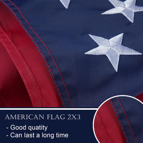 Bradford outdoor flag displayed in a yard with bold color