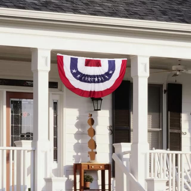 Bradford patriotic flag bunting displays vibrant colors for yard and porch decor