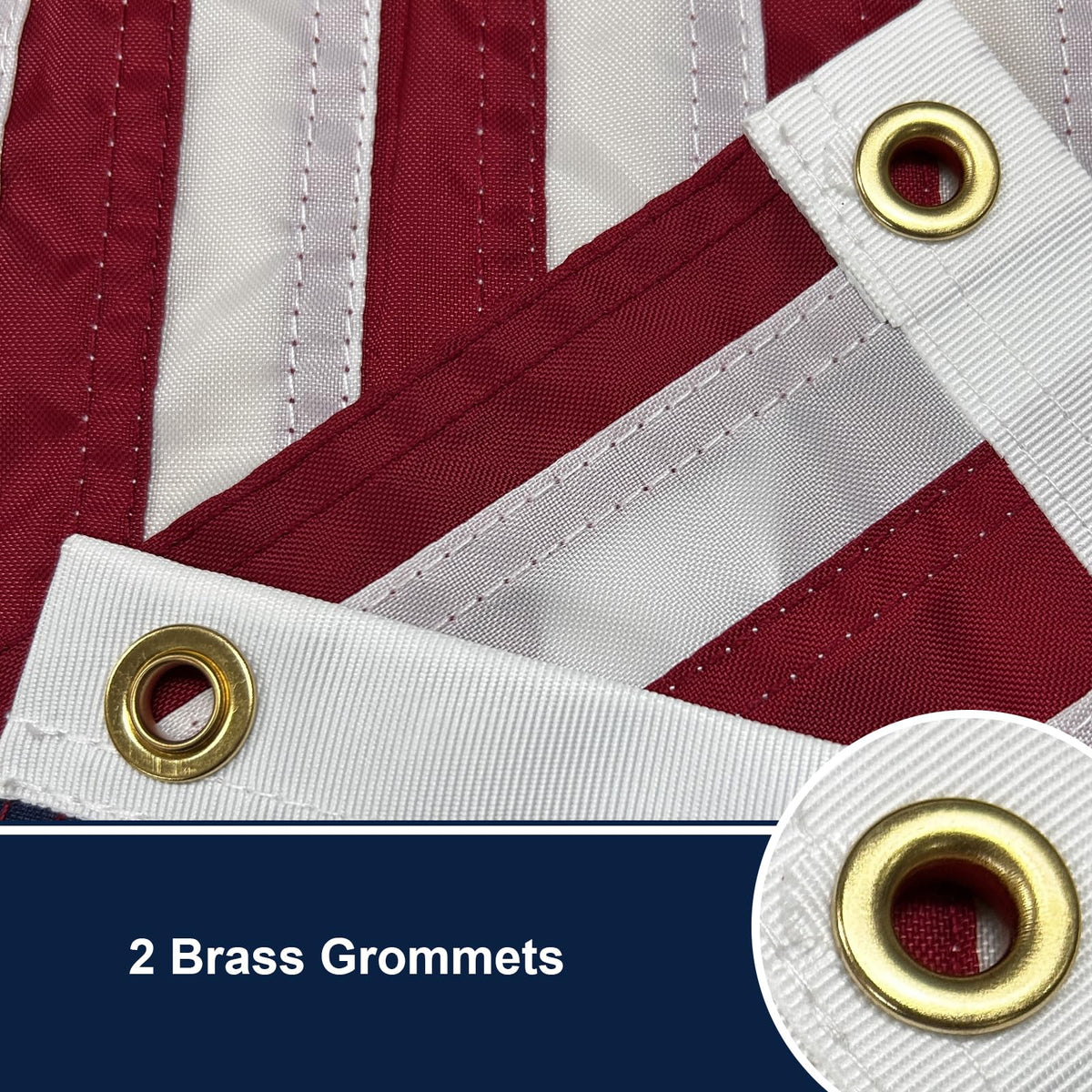 Bradford flag with two brass grommets ensures secure mounting on standard poles.