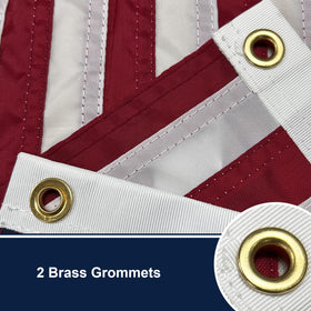 Bradford flag with two brass grommets ensures secure mounting on standard poles.