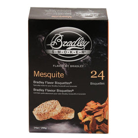 Bradley Smoker BTMQ24 mesquite with beef ribs for bold flavor.