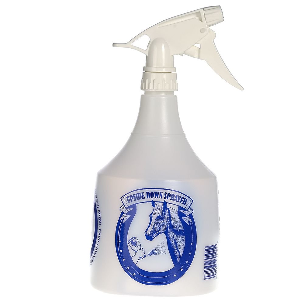 Bradley Upside-Down Horse Sprayer 36oz enables upside-down spraying for hard-to-reach spots.