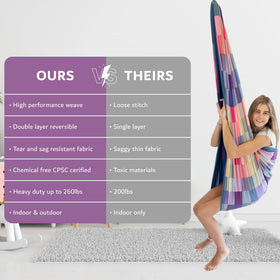 Bradoro kid and adult swing supports up to 260 lbs for family use.