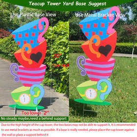 BRALEO yard sign stake anchors teacup display outdoors