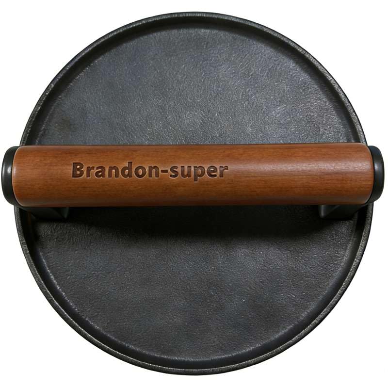 Brandon-super cast iron 7inch burger press for even patties and juicy results