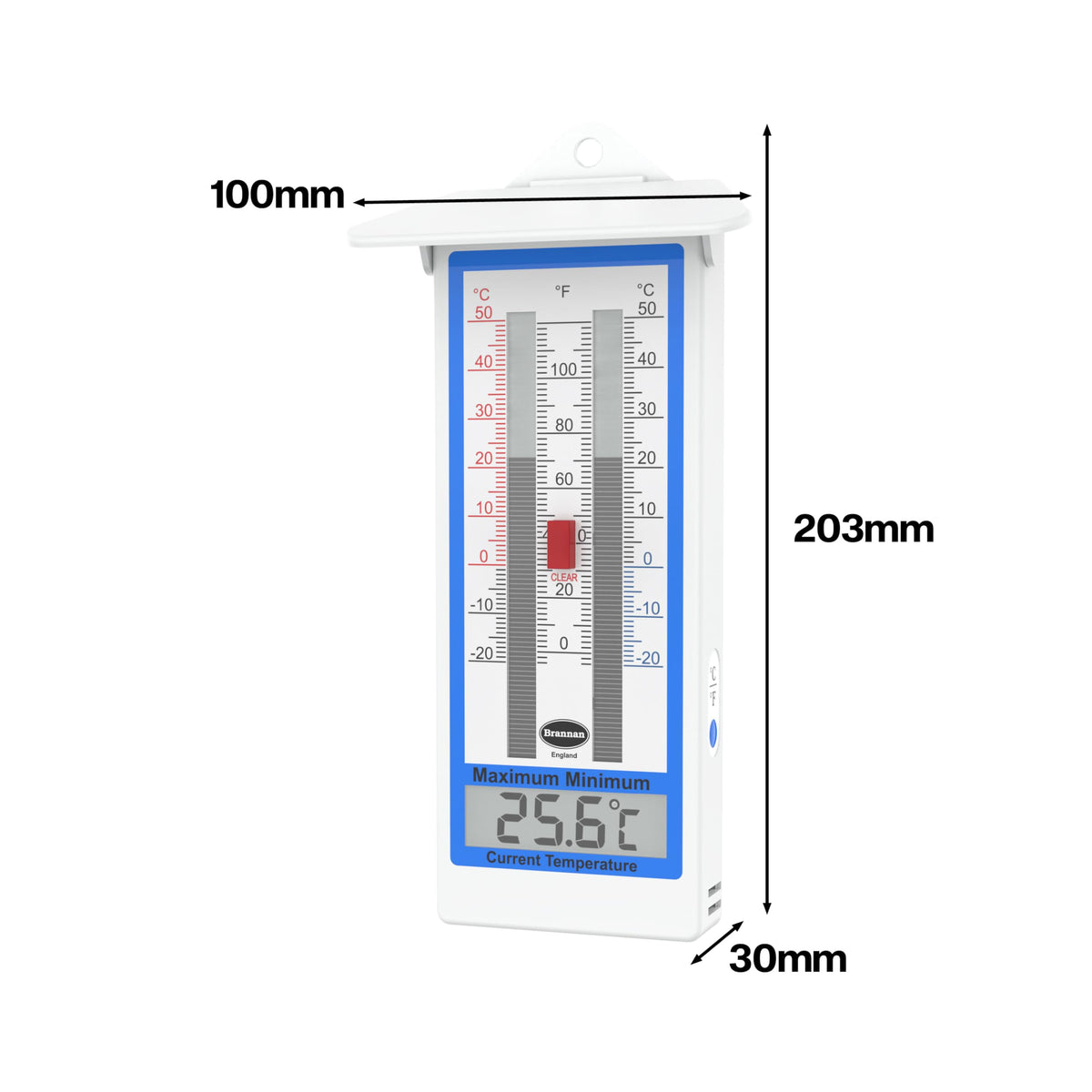 Brannan Digital Greenhouse Thermometer digital readout enables precise indoor outdoor monitoring.
