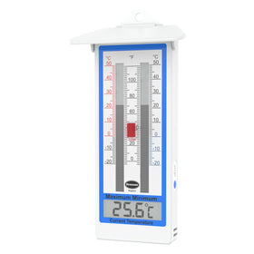 Brannan Digital Greenhouse Thermometer front display shows current and min/max temperatures at a glance.