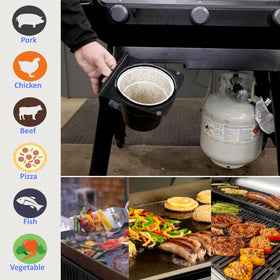 Brati grease keg liner set enables quick disposal after cooking.