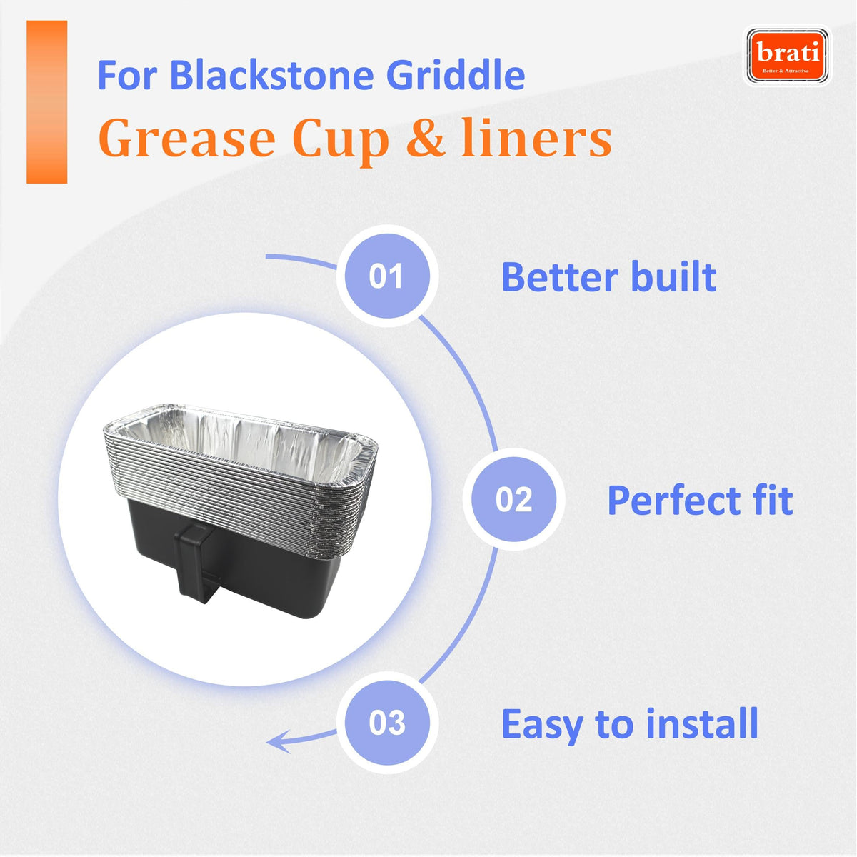 Brati foil liners included for quick, mess-free disposal.