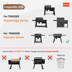 Brati Woodridge compatibility grease liner for Traeger grill cleanup.