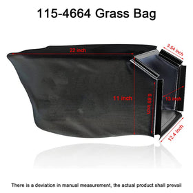 Braveboy 115-4664 grass bag on lawn demonstrates efficient clippings collection