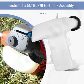 Braveboy fuel tank assembly for Husqvarna 128R back view illustrating robust build