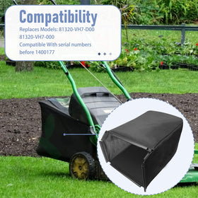 Braveboy bag enables easy emptying of grass clippings.
