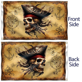 BRAVITA pirate flag with double-stitched edges for durability