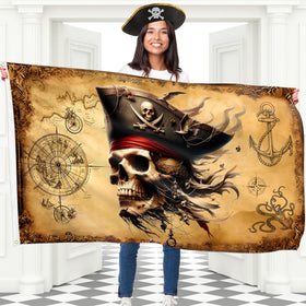 BRAVITA pirate flag with Jolly Roger map design for outdoor display
