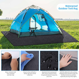 BREENHILL tent carpet trimmed to fit a tent corner for a precise layout.