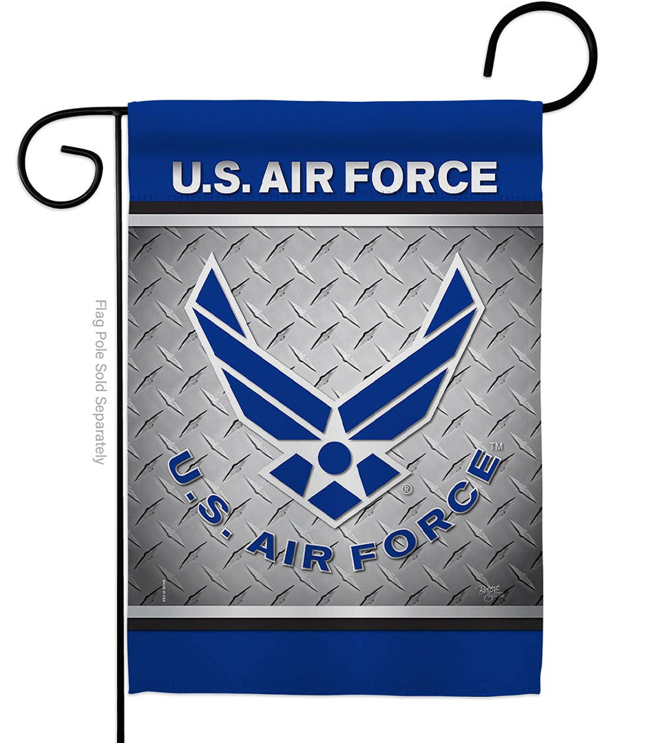 Breeze Decor Armed Forces garden flag 13x18.5 for outdoor display and patriotism.