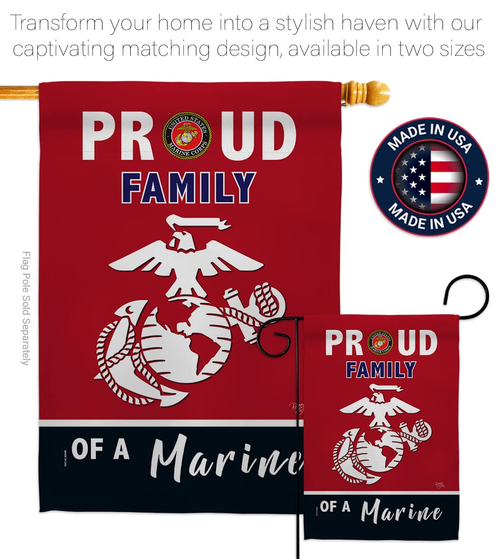 Breeze Decor Proud Family Marines flag – double-sided print remains legible from both sides.