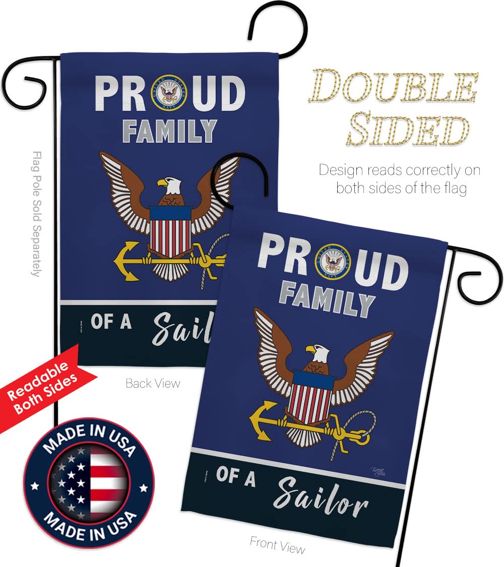 Breeze Decor Made-in-USA garden flag 13x18, bold military design for yard display.