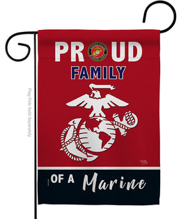 Breeze Decor Proud Family Marines flag – front view with double-sided readable print.