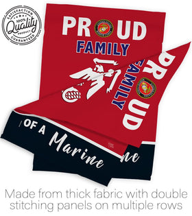 Breeze Decor Proud Family Marines flag – Sleeve hanger fits standard flagpoles.