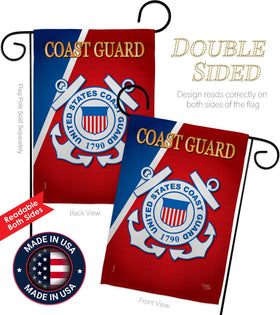 Breeze Decor US Coast Guard flag doublesided print readable from both sides.