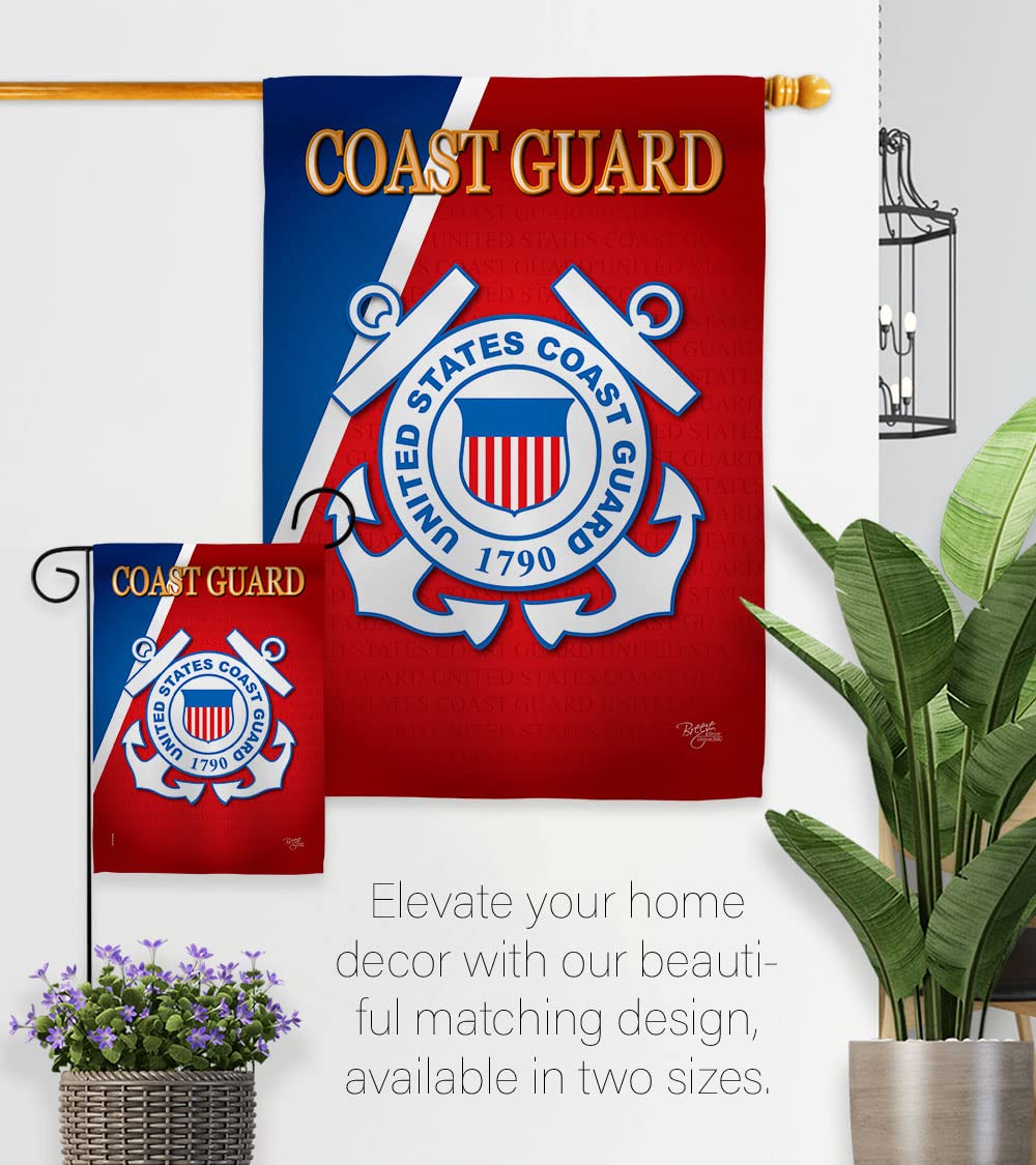 Breeze Decor US Coast Guard flag suitable for indoor or outdoor display.
