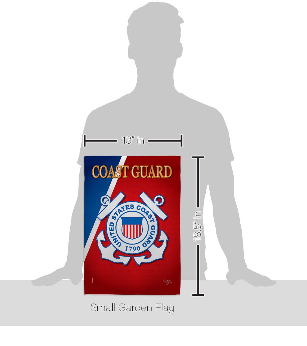 Breeze Decor US Coast Guard flag side view shows vibrant colors and durable fabric.