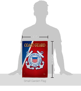 Breeze Decor US Coast Guard flag side view shows vibrant colors and durable fabric.