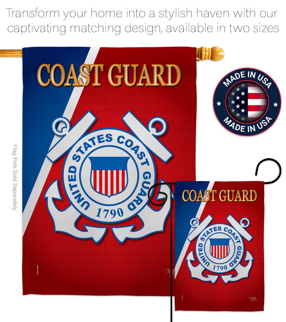 Breeze Decor US Coast Guard flag thick polyester for outdoor resilience.