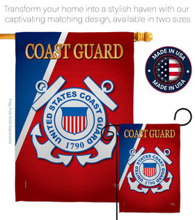 Breeze Decor US Coast Guard flag thick polyester for outdoor resilience.