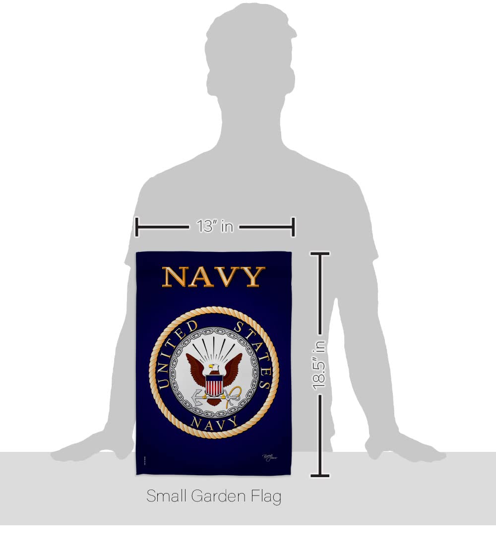 Breeze Decor US Navy garden flag back view with durable double-sided print