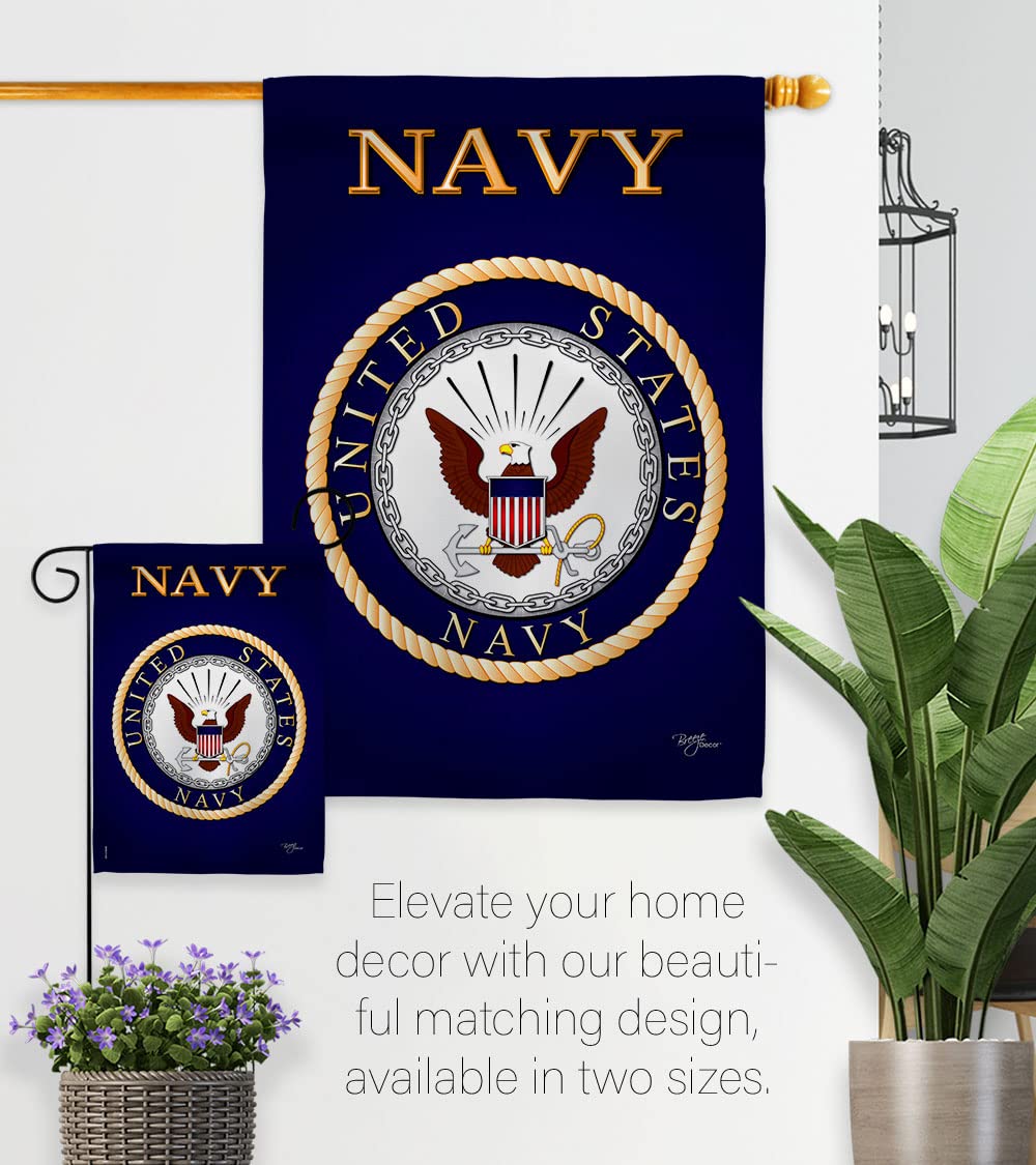 Breeze Decor US Navy garden flag dimensions 13x18-5 inches