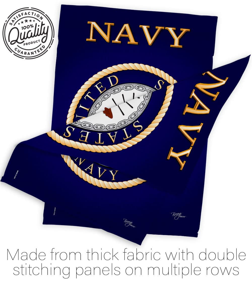 Breeze Decor US Navy garden flag indoor display for shelves